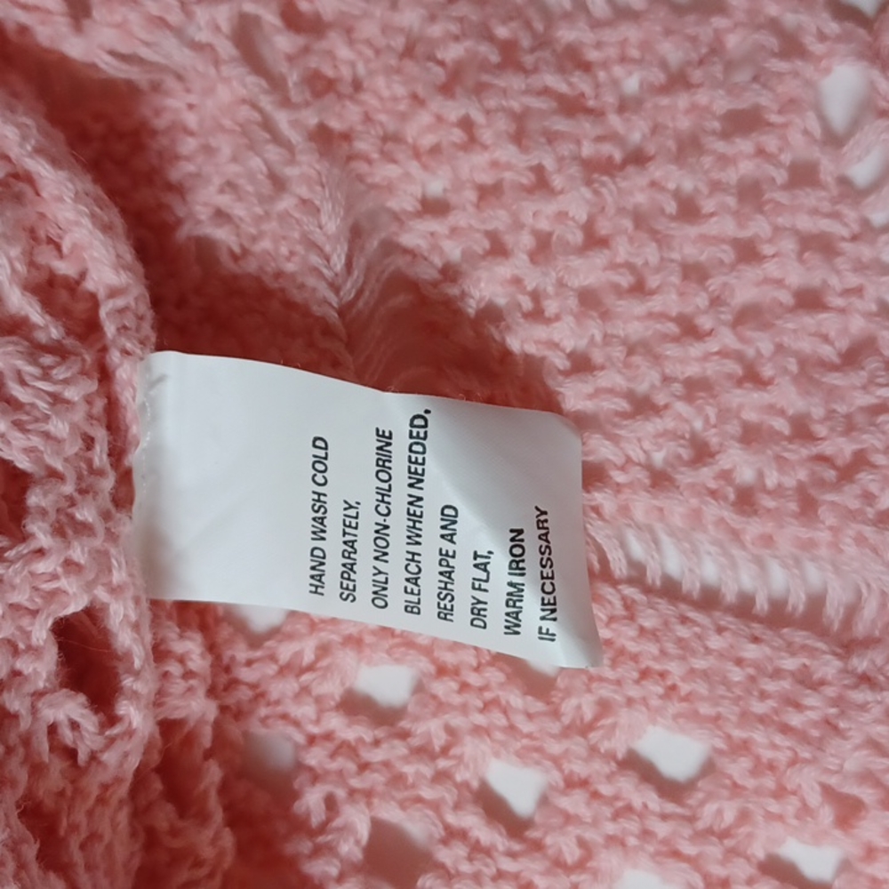 Jeanne Pierre xl crochet sweater salmon color sheer - Picture 5 of 6
